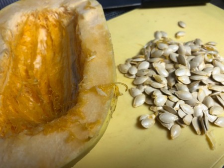 seeds removed from Spaghetti Squash