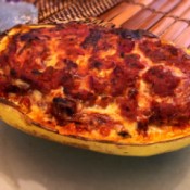 Spaghetti Squash Lasagna Boat on plate