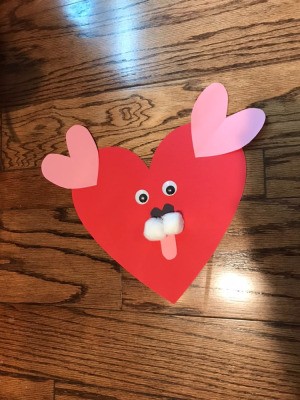 Valentine's Day Dog - red heart Valentine puppy