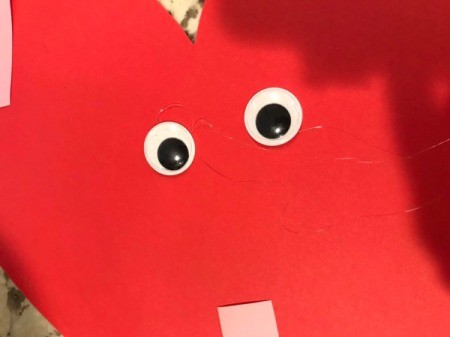 Valentine's Day Dog - glue eyes with hot glue