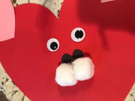 Valentine's Day Dog - face done except for the tongue