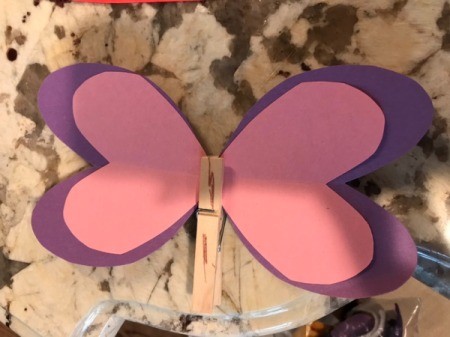 Imaginary Clothespin Flying Butterfly - clip the wings to the pin and hot glue