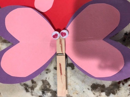 Imaginary Clothespin Flying Butterfly - glue on the eyes