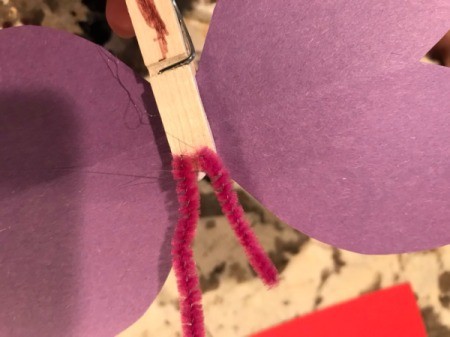 Imaginary Clothespin Flying Butterfly - antennae in place