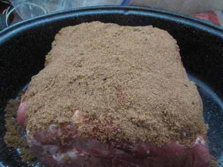 pork roast covered with sugar