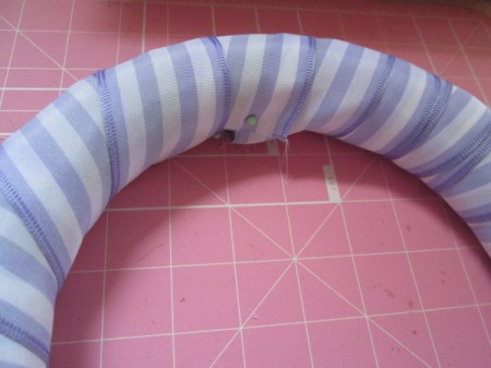 No Sew No Glue Ribbon Wreath - secure ends with a straight pin