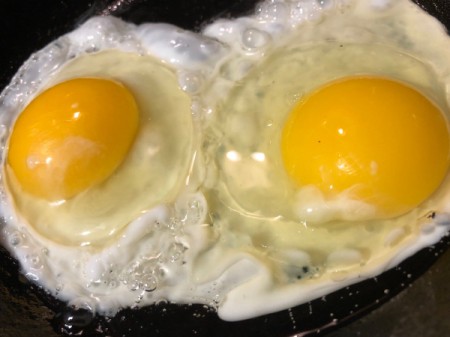 cooking eggs