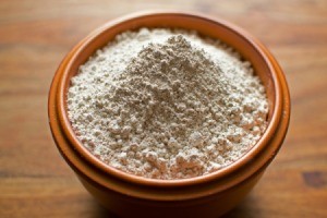 A bowl of diatomaceous earth (DE).