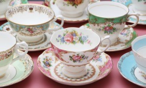 A collection of vintage china cups.