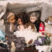 A collection of vintage dolls.