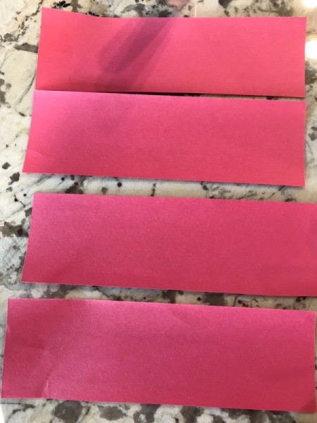 Valentine's Day Pencil Arrow Card - cut rectangles of red paper
