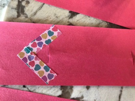 Valentine's Day Pencil Arrow Card - make arrow head using washi tape