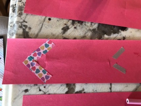 Valentine's Day Pencil Arrow Card - make vanes using tape