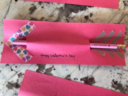 Valentine's Day Pencil Arrow Card - add greeting