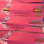 Valentine's Day Pencil Arrow Card - cards with child's signature