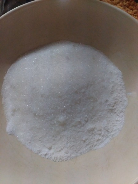 mixed sugar and flour