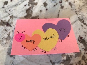 Cutout Heart Valentines - finished caterpillar card