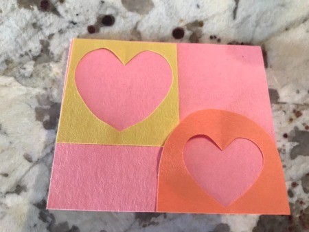 Cutout Heart Valentines - two scape papers from the hearts