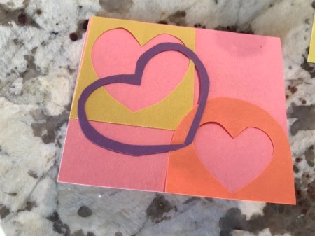 Cutout Heart Valentines - one can be trimmed and glued down on top
