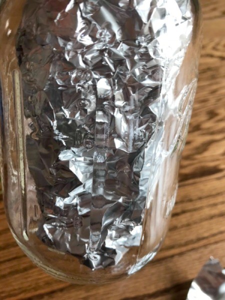 Foil Lined Mason Jar Light - line jar with the foil