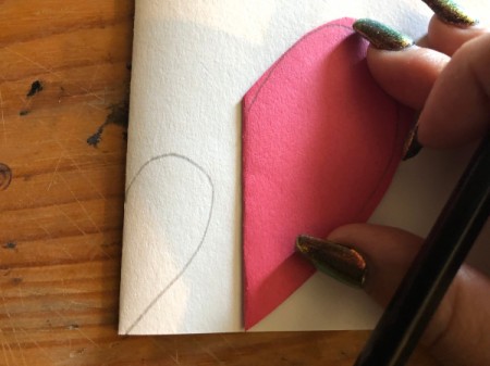 Heart Shaped Fox Card - for muzzle make a smaller white heart