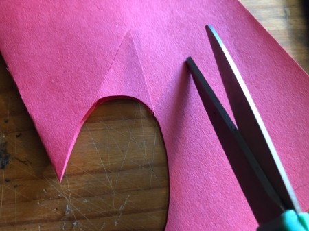 Heart Shaped Fox Card - cut two triangles from the red paper for the ears