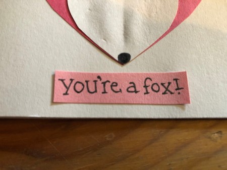 Heart Shaped Fox Card - cut it out and glue to the bottom of the card front
