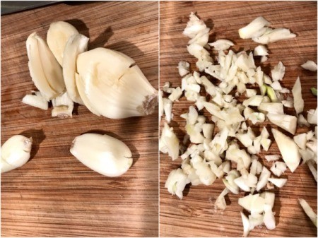 peeled garlic & chopped garlic