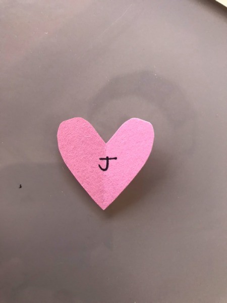 Heart Shaped Caterpillar Name Puzzle - write the letters on each heart shape