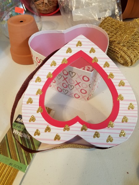 Decorated Heart Box Crafts - leave some slack at the top