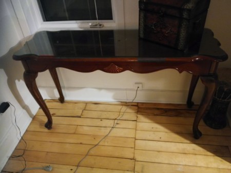 Value of Antique Queen Anne Console Table with Glass Top