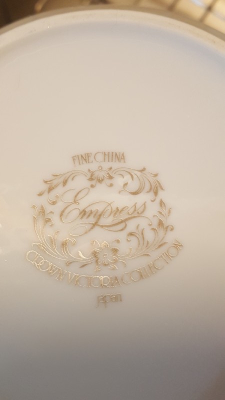 Value of Crown Victoria China - bottom of a plate