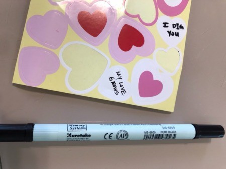 Valentine's Day Plant Stake - write messages on stickers