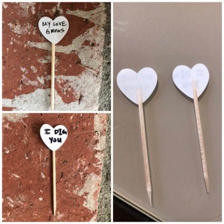 Valentine's Day Plant Stake - attach to toothpicks