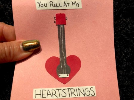 Guitar Heartstrings Card - strings move when the card is bent