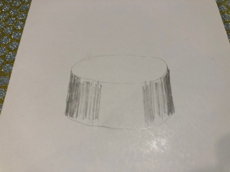 Drum Beat Card - use pencil to create shading, lighter toward the center