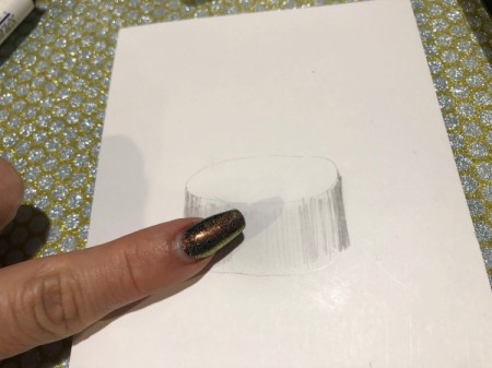 Drum Beat Card - rub your finger horizontally across the lines inside the drum