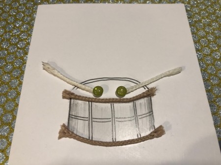 Drum Beat Card - glue sticks on and add two puffy circle stickers to the ends of the sticks