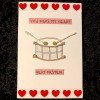Drum Beat Card - finished card with the message on pink paper add above and below the drum