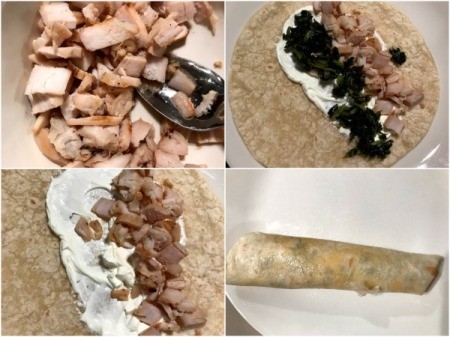 making chicken wraps