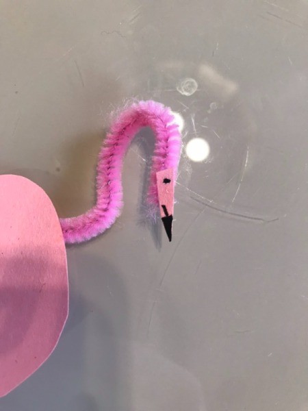 Flamingo Heart Card or Kids' Craft - glue on the face