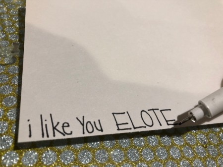 "I Like You Elote" Multi-occasion Greeting Card - write message on white paper and cut out