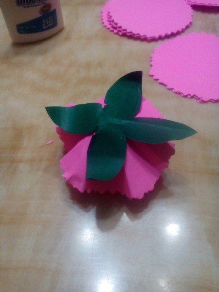 Paper Carnation Wreath - glue to the bottom of the flower