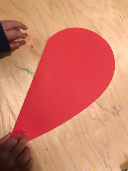 "I Love You" Toddler Artwork - cut 2 hearts the same size