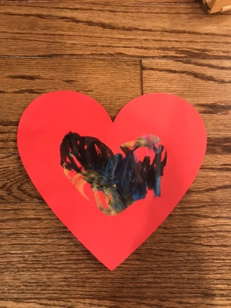 "I Love You" Toddler Artwork - artwork on solid heart shape
