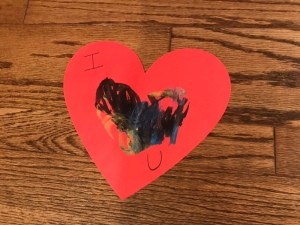 "I Love You" Toddler Artwork - finished solid card