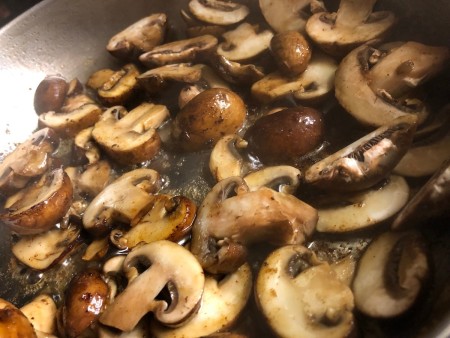 mushrooms in pan