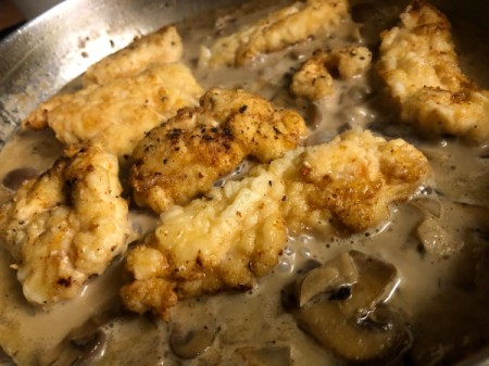 Chicken re-added to pan