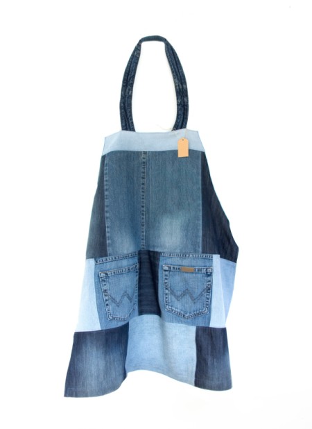 recycled jeans apron