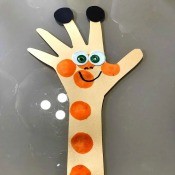 Handprint Giraffe Bookmark - finished bookmark